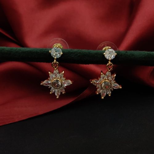 Chic Rose Gold CZ Stud Earrings
