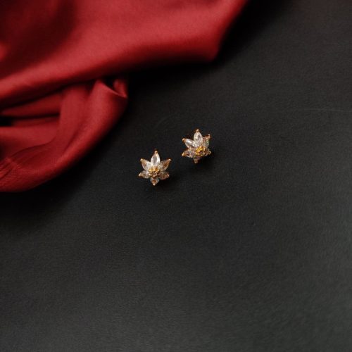 Radiant Rose Gold Cubic Zirconia Studs