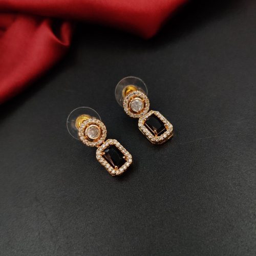 Exquisite Rose Gold Cubic Zirconia Studs