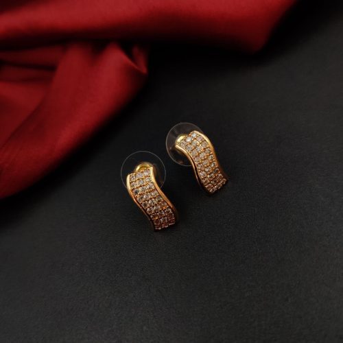Shimmering Rose Gold Cubic Zirconia Studs