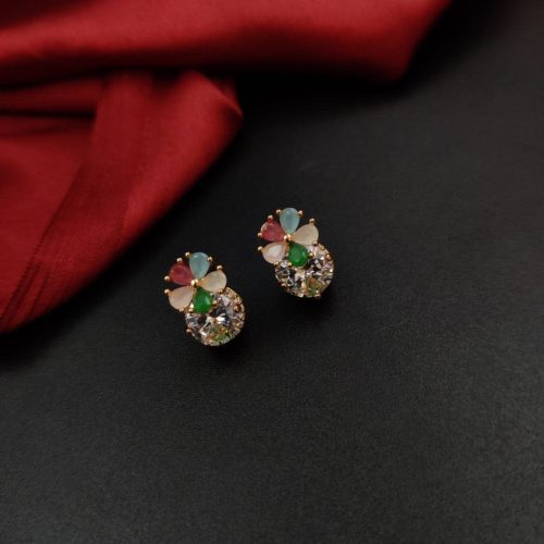 Whimsical Rose Gold Cubic Zirconia Studs