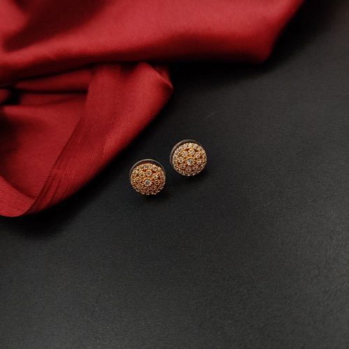 Charming Rose Gold Plated CZ Stud Earrings
