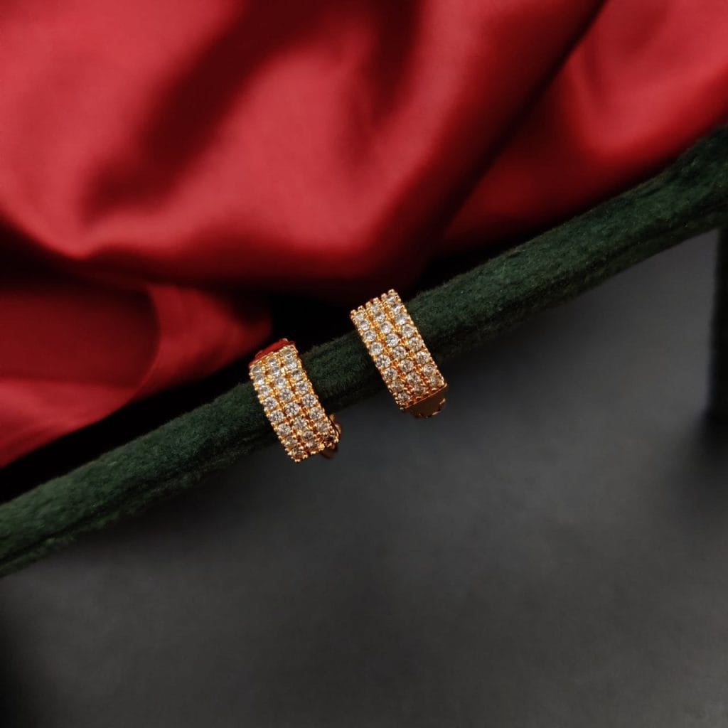 Bulk 88 Minimalist Rose Gold CZ Stud Earrings