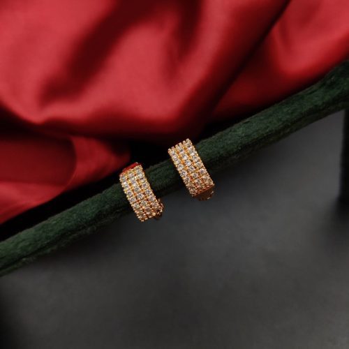 Minimalist Rose Gold CZ Stud Earrings