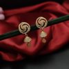 Geometric Rose Gold CZ Stud Earrings