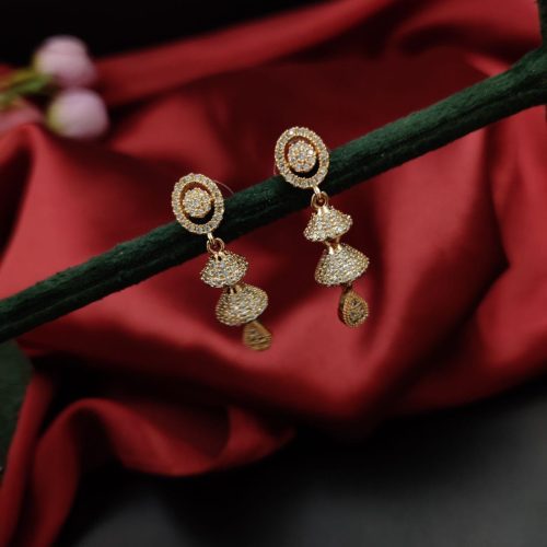 Vintage-Inspired Rose Gold Plated CZ Studs