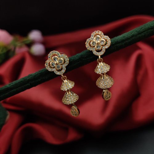 Contemporary Rose Gold Cubic Zirconia Studs
