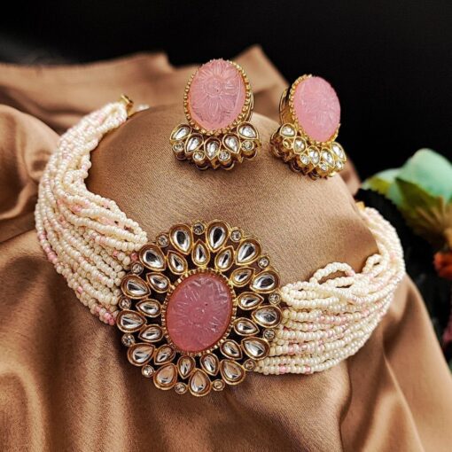 Handcrafted Gold Plated Choker Necklace Set | Premium Quality Jewelry For Wedding Season