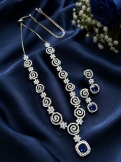 Wedding-Ready Kundan necklace set with American diamonds