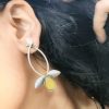 Silver Replica Handmade Design Monalisa Stone Work Stud Earrings