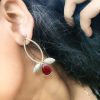 Silver Replica Handmade Design Monalisa Stone Work Stud Earrings