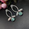 Silver Replica Handmade Design Monalisa Stone Work Stud Earrings