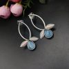 Silver Replica Handmade Design Monalisa Stone Work Stud Earrings