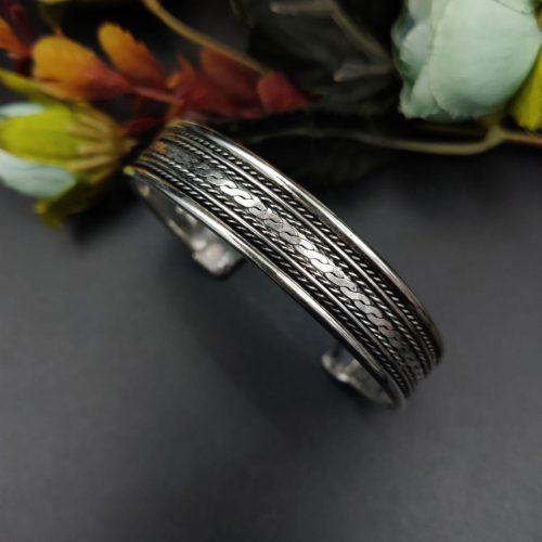 Oxidised Indian Style Free Size Cuff Bracelet For Girls - Image 2