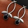 Silver Replica Handmade Design Monalisa Stone Work Stud Earrings