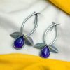 Silver Replica Handmade Design Monalisa Stone Work Stud Earrings