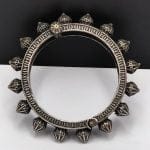 Traditional Silver Replica Kada Bangle | Antique Free Size Bracelet