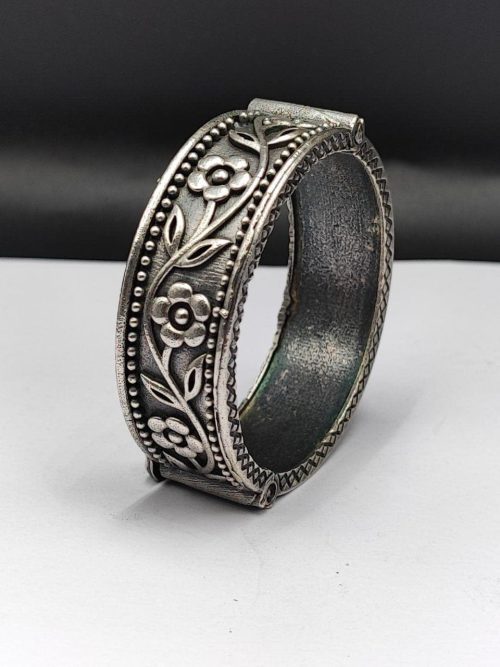 Antique Silver Look Like Kada Bangle For Girls - Traditional Look Kada - Image 2