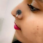 Premium Quality Oxidised Stone Press Nosepin For Girls