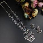 Bulk 100 Silver Plated Oxidised Peacock Design Pendent with Matching Jhumka Earring - "Multi"