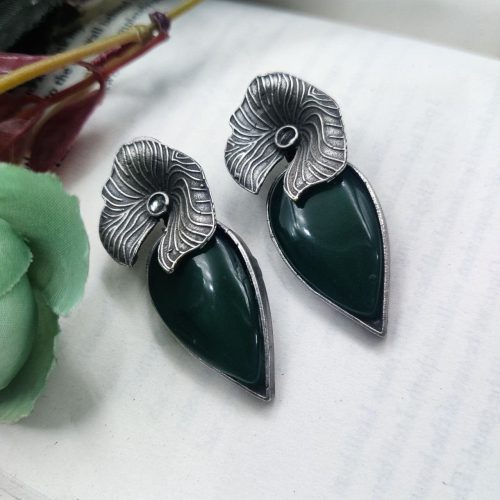 Premium Designer Leaf Silver Look Like Replica Earrings