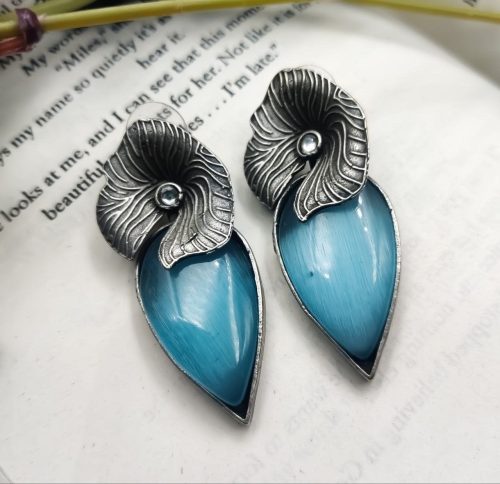 Premium Designer Leaf Silver Look Like Replica Earrings