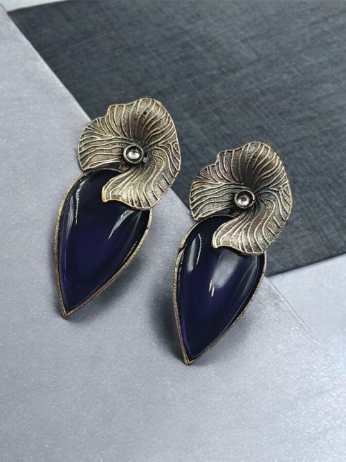 Premium Designer Leaf Silver Look Like Replica Earrings