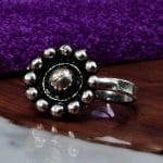 Attractive Flower Style Oxidized Press Nosepin For Girls