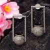 Antique Oxidised Pot Design Tribal Handcrafted Studs - Silver Replica Matka Earrings