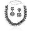 Premium Quality Designer Oxidized Stone Choker Set with a Touch of Elegant