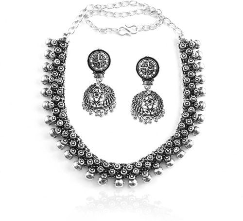Premium Quality Designer Oxidized Stone Choker Set with a Touch of Elegant