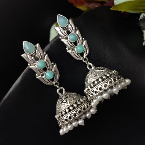 Premium Quality Dangler Jhumki Earrings in German Silver For Girls