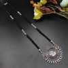 Traditional Lotus Oxidised Mangal Sutra Necklace