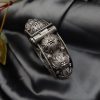 Traditional Silver Replica Oxidised Free Size Bangle Kada For Girls