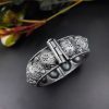 Traditional Silver Replica Oxidised Free Size Bangle Kada For Girls