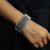 Traditional Antique Silver Bangle | Oxidised Indian Style Free Size Cuff Bracelet