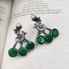 Designer Silver Look Like Oxidised Replica Bird Stud Earrings