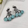 Designer Silver Look Like Oxidised Replica Bird Stud Earrings