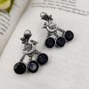 Designer Silver Look Like Oxidised Replica Bird Stud Earrings