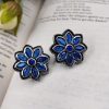 Designer Oxidised Stone Work Stud Earrings For Girls - Casual Wear Stud Earrings