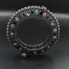 Antique Look Silver Replica Stone Work Oxidised Free Size Bangle Kada For Girls
