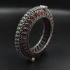 Antique Look Silver Replica Stone Work Oxidised Free Size Bangle Kada For Girls