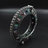 Antique Look Silver Replica Stone Work Oxidised Free Size Bangle Kada For Girls