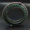 Antique Look Silver Replica Stone Work Oxidised Free Size Bangle Kada For Girls