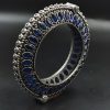 Antique Look Silver Replica Stone Work Oxidised Free Size Bangle Kada For Girls