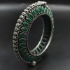 Antique Look Silver Replica Stone Work Oxidised Free Size Bangle Kada For Girls