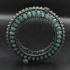 Antique Look Silver Replica Stone Work Oxidised Free Size Bangle Kada For Girls