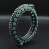 Designer Iconic Look Silver Replica Stone Work Oxidised Free Size Bangle Kada For Girls