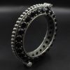 Designer Iconic Look Silver Replica Stone Work Oxidised Free Size Bangle Kada For Girls