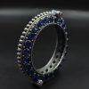 Designer Iconic Look Silver Replica Stone Work Oxidised Free Size Bangle Kada For Girls